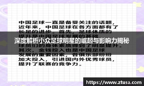 深度解析小众足球明星的崛起与影响力揭秘